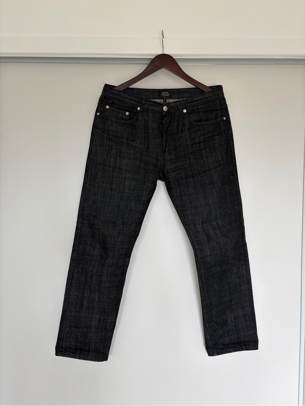 A.P.C. Men’s Raw Black Straight Jeans